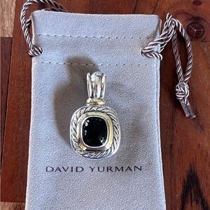 David Yurman Sterling Silver 14k Black Onyx XL Enhancer Pendant
